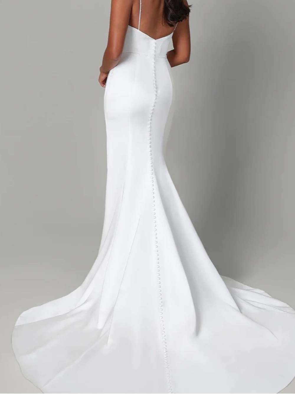 Charlotte Ivory Charmeuse Wedding Dress Pearl Straps Fit & Flare Bridal BNWT